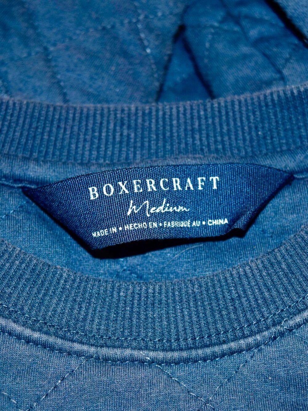 Boxercraft University of Maine Quilted Navy Crewneck Sweatshirt | Size M - Picture 7 of 8